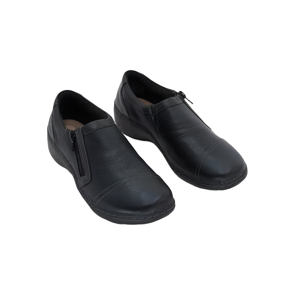 Clarks Womens Cora Giny Loafer Flat Black Size 7